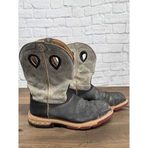 Twisted X Mens 13 D Alloy Toe Western Work Cowboy Rodeo Boots Black Grey Leather